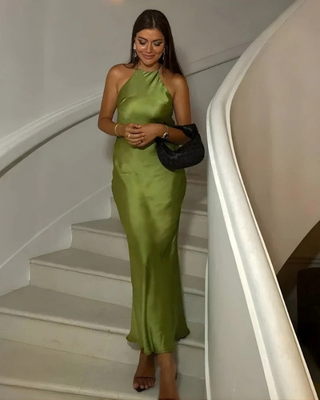Liora | Damen Elegantes Maxi Abendkleid mit offenem Rücken