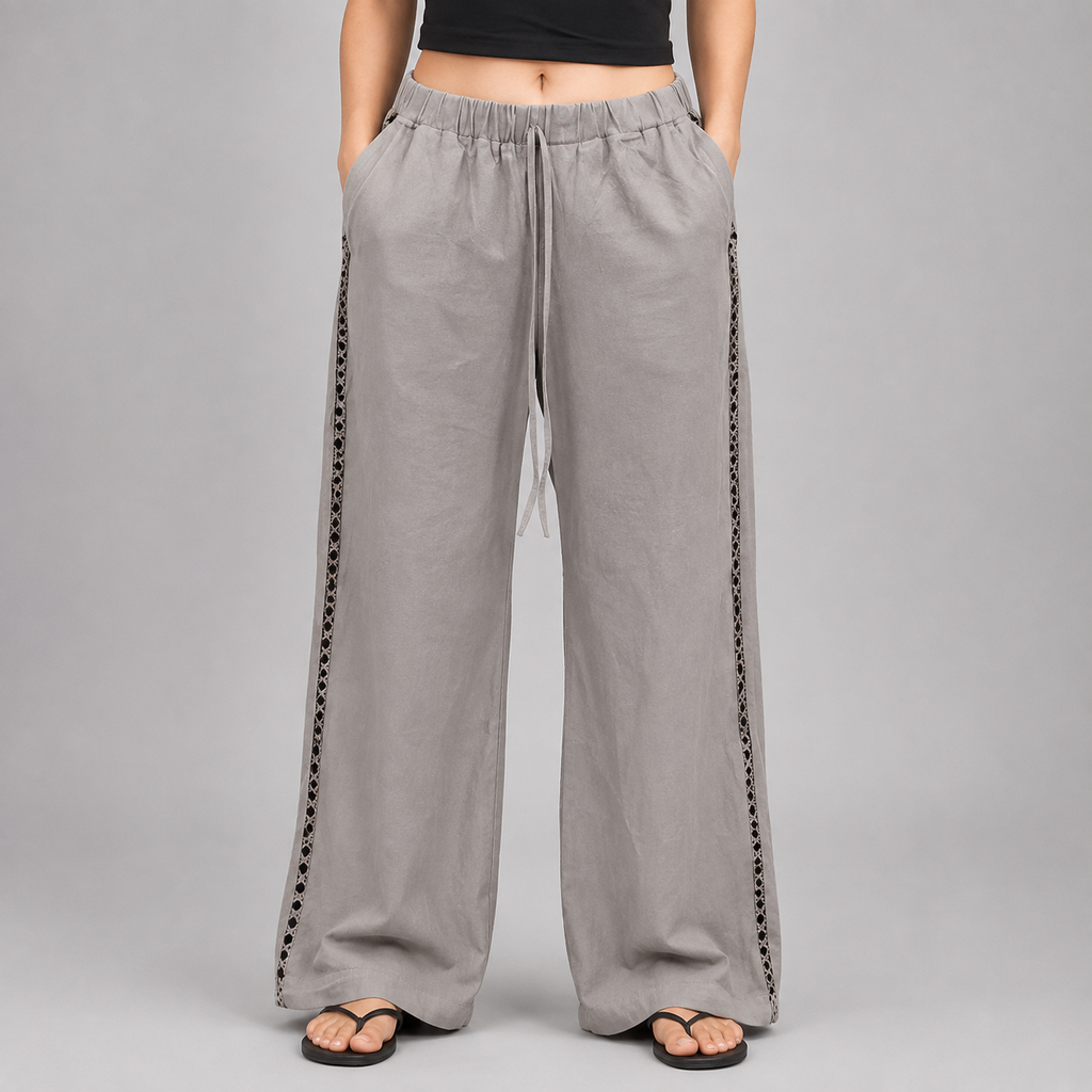Liv | Damen High Waist Hose Mit Knöpfen