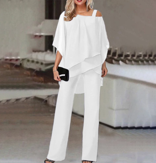 Liva | Damen Zweiteiler Mit Chiffon Oberteil