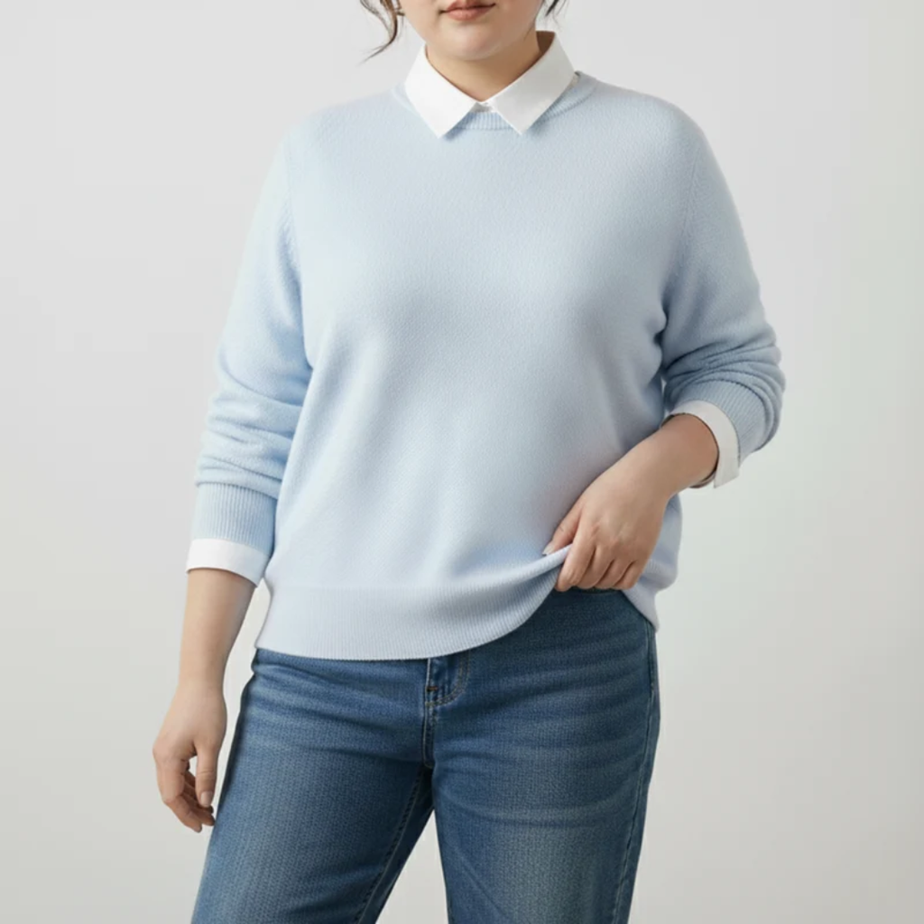 Livia | Damen Strickpullover für Große Größen mit Langarm und weichem Strick