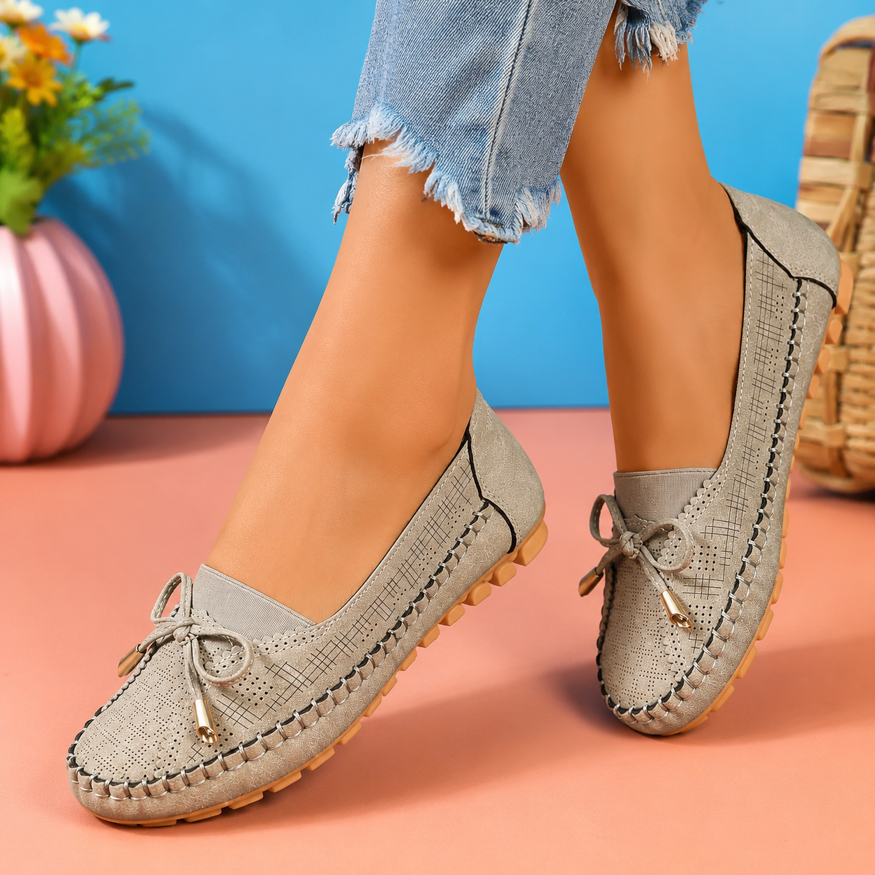 Lorelei | Damen Klassische Loafer Schuhe Perforiert