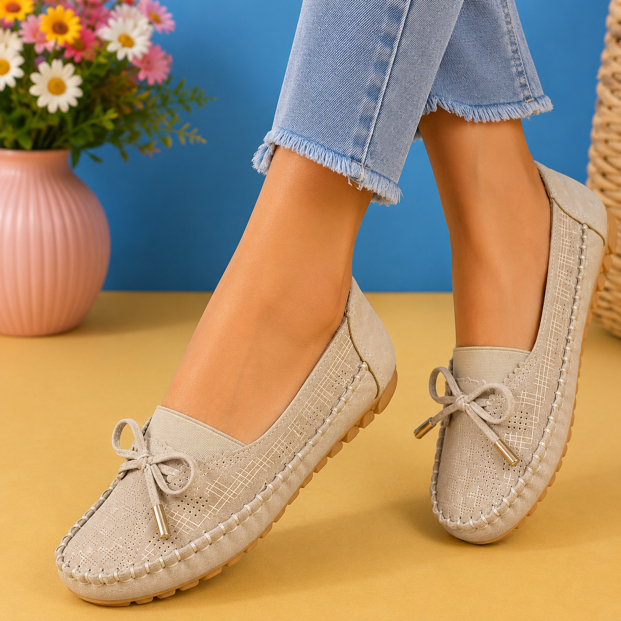 Lorelei | Damen Klassische Loafer Schuhe Perforiert