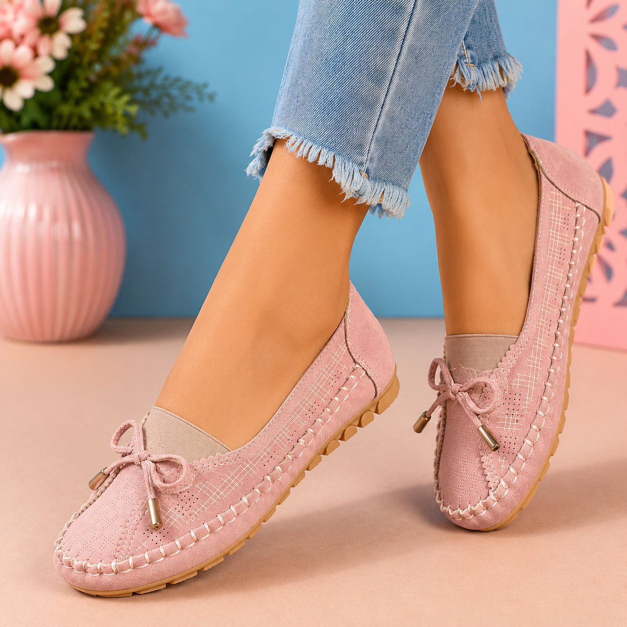 Lorelei | Damen Klassische Loafer Schuhe Perforiert