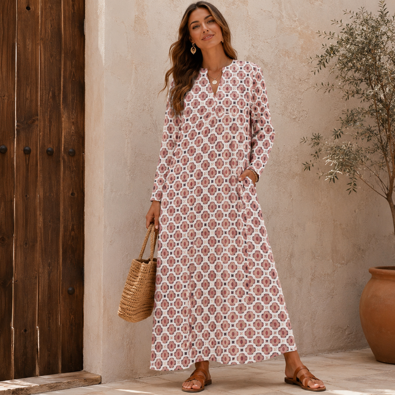Lorena | Damen Schlichtes Sommerkleid Maxi