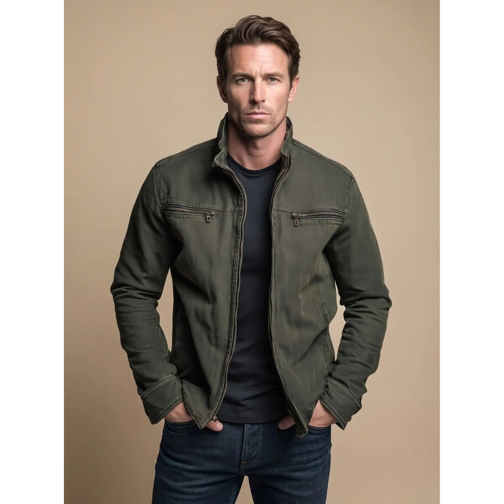 Lorenz | Herren Jacke mit Reißverschluss, Stehkragen und Taschen