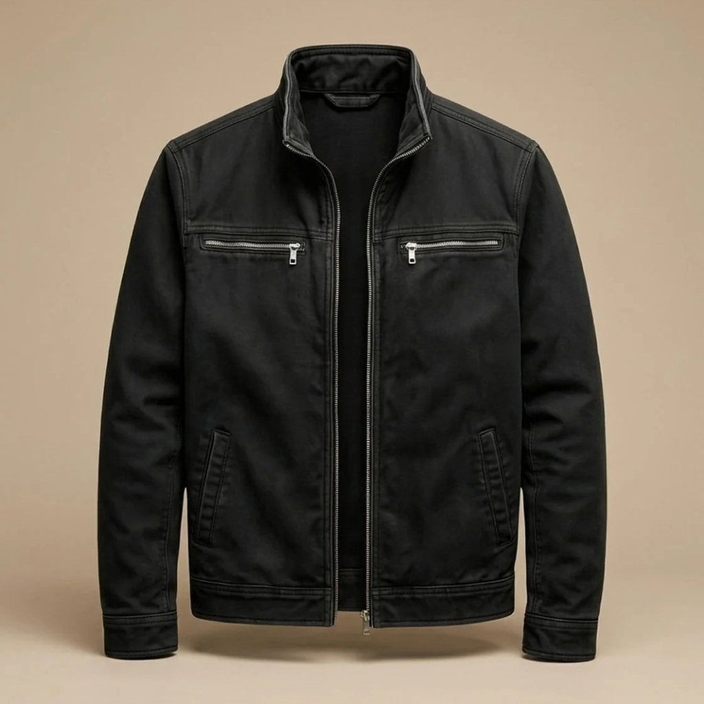 Lorenz | Herren Jacke mit Reißverschluss, Stehkragen und Taschen