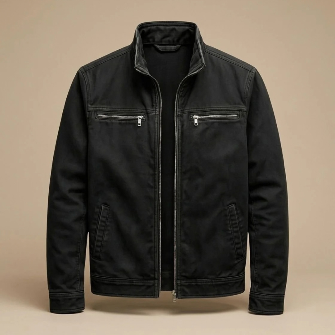 Lorenz | Herren Jacke mit Reißverschluss, Stehkragen und Taschen