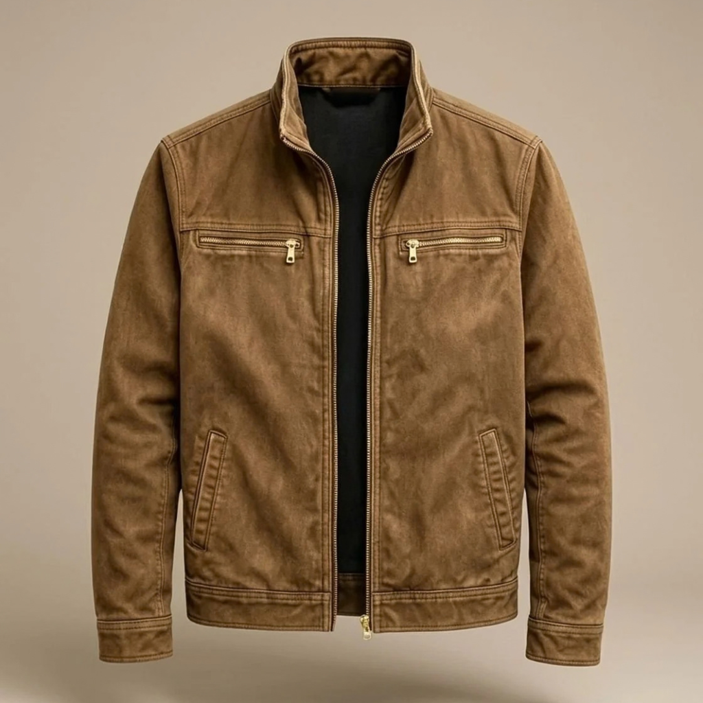 Lorenz | Herren Jacke mit Reißverschluss, Stehkragen und Taschen