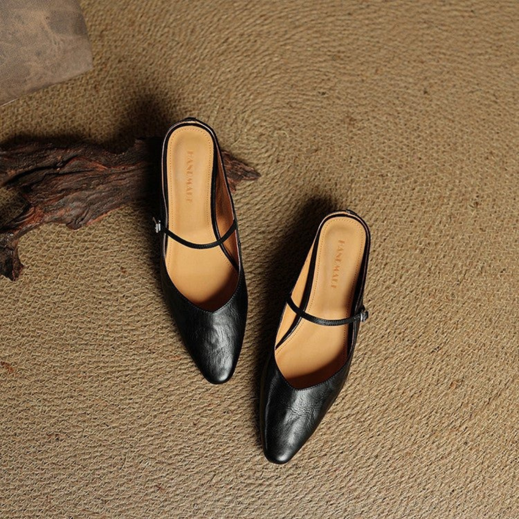 Loretta | Elegante Damen Pantoletten mit Riemchen