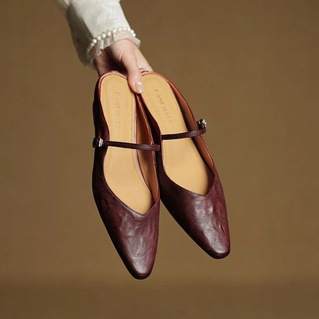 Loretta | Elegante Damen Pantoletten mit Riemchen