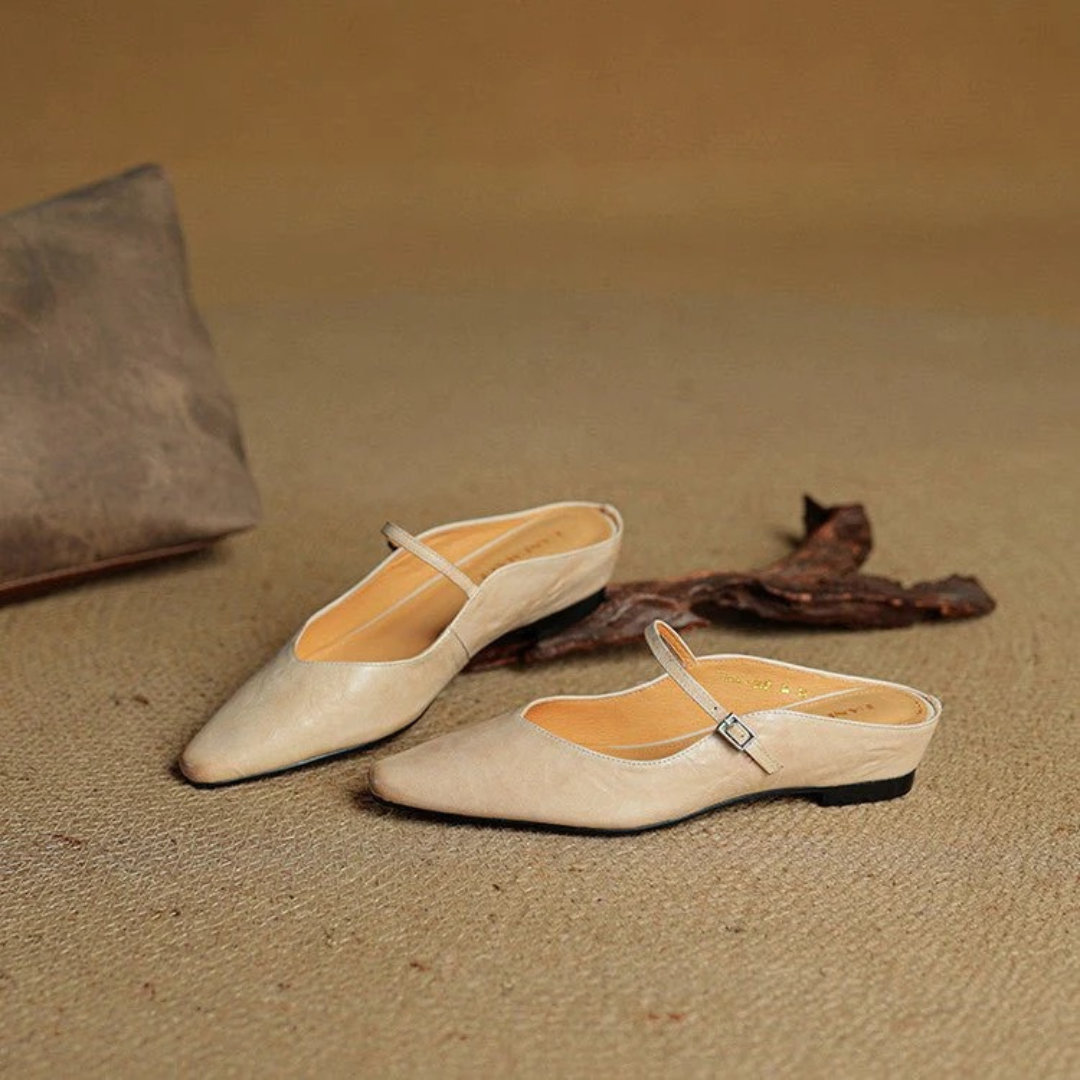 Loretta | Elegante Damen Pantoletten mit Riemchen