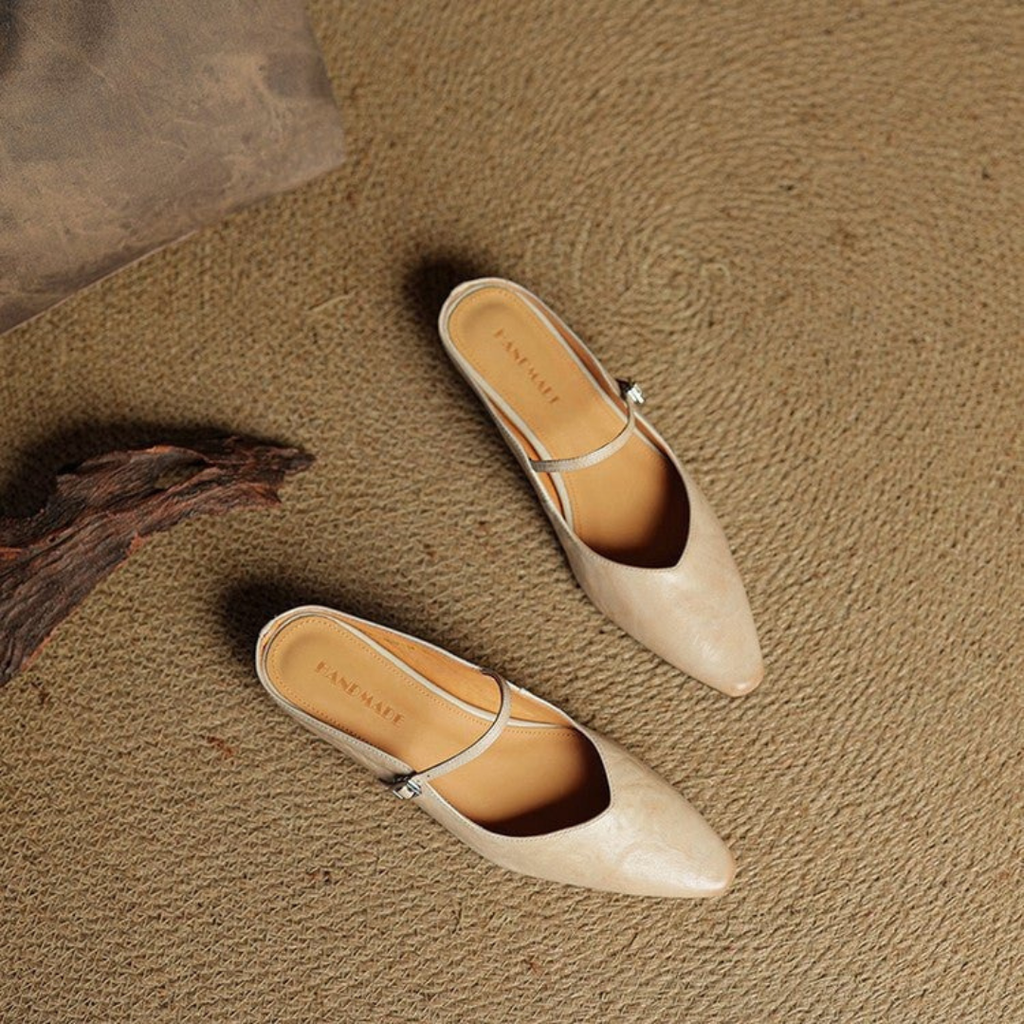 Loretta | Elegante Damen Pantoletten mit Riemchen