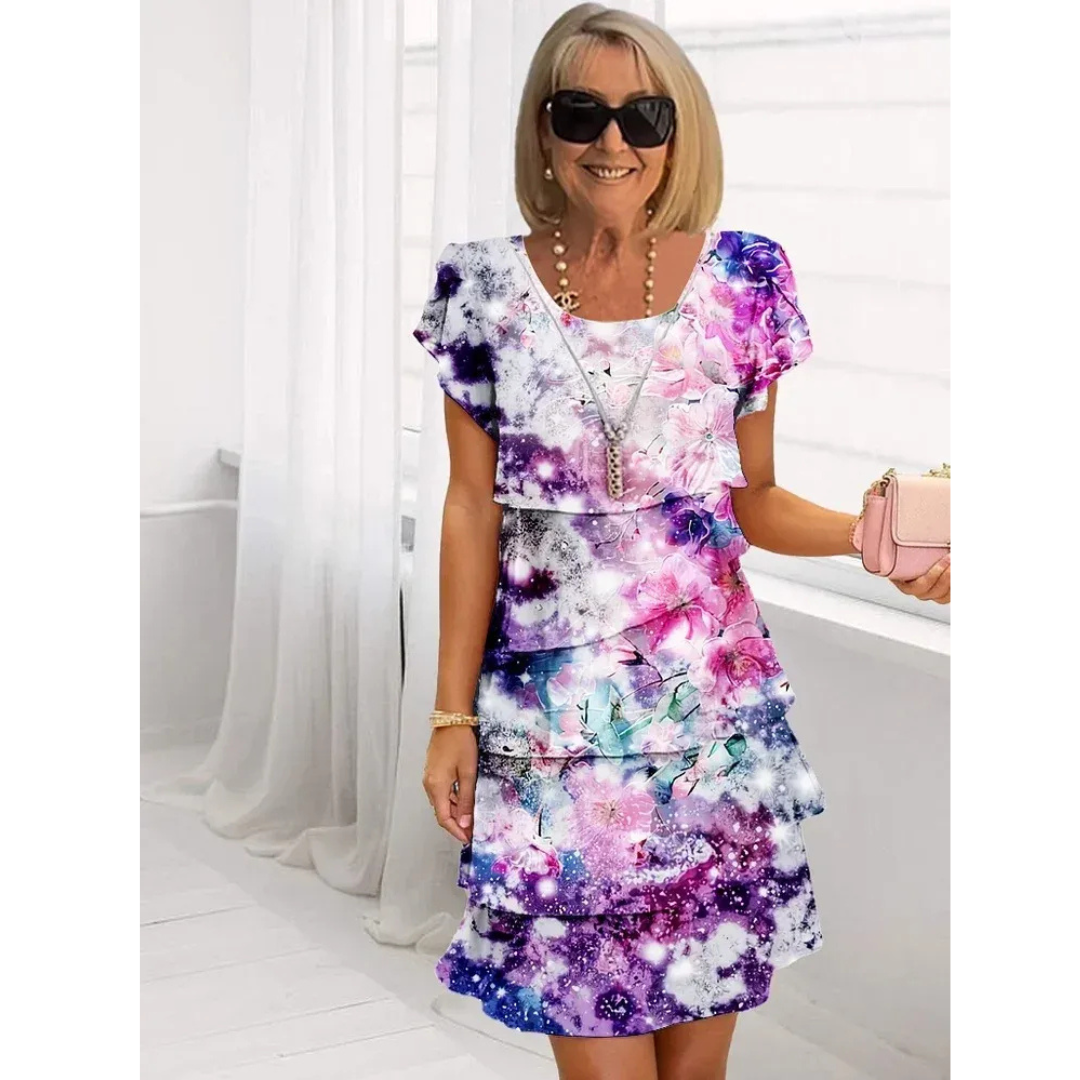 Lotta | Damen Blumen Rüschen Minikleid