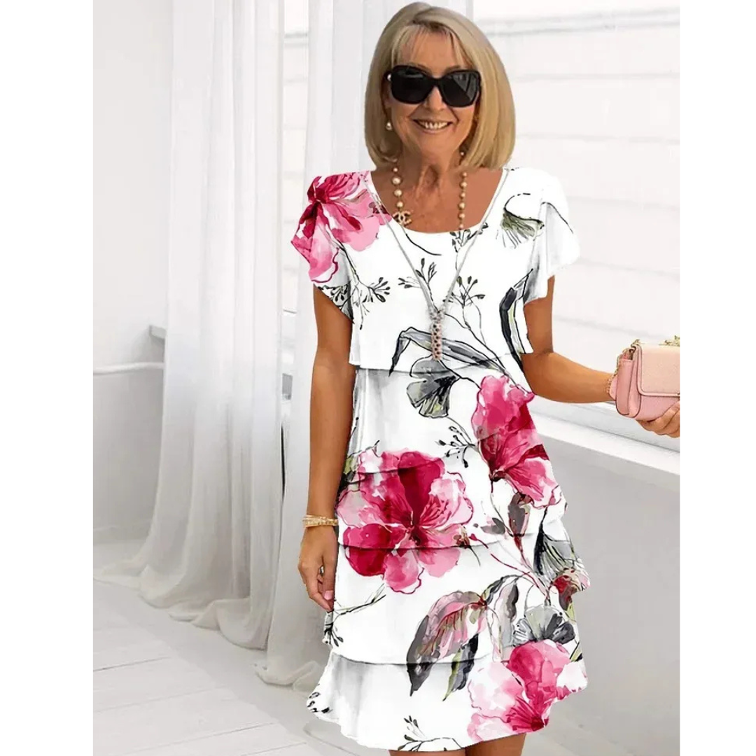 Lotta | Damen Blumen Rüschen Minikleid