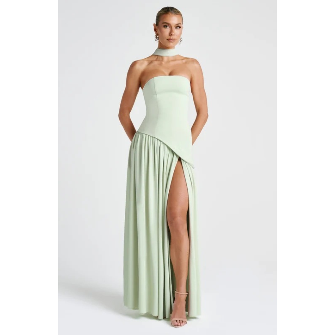 Lotta | Damen Elegante Maxi Abendkleid mit Schlitz