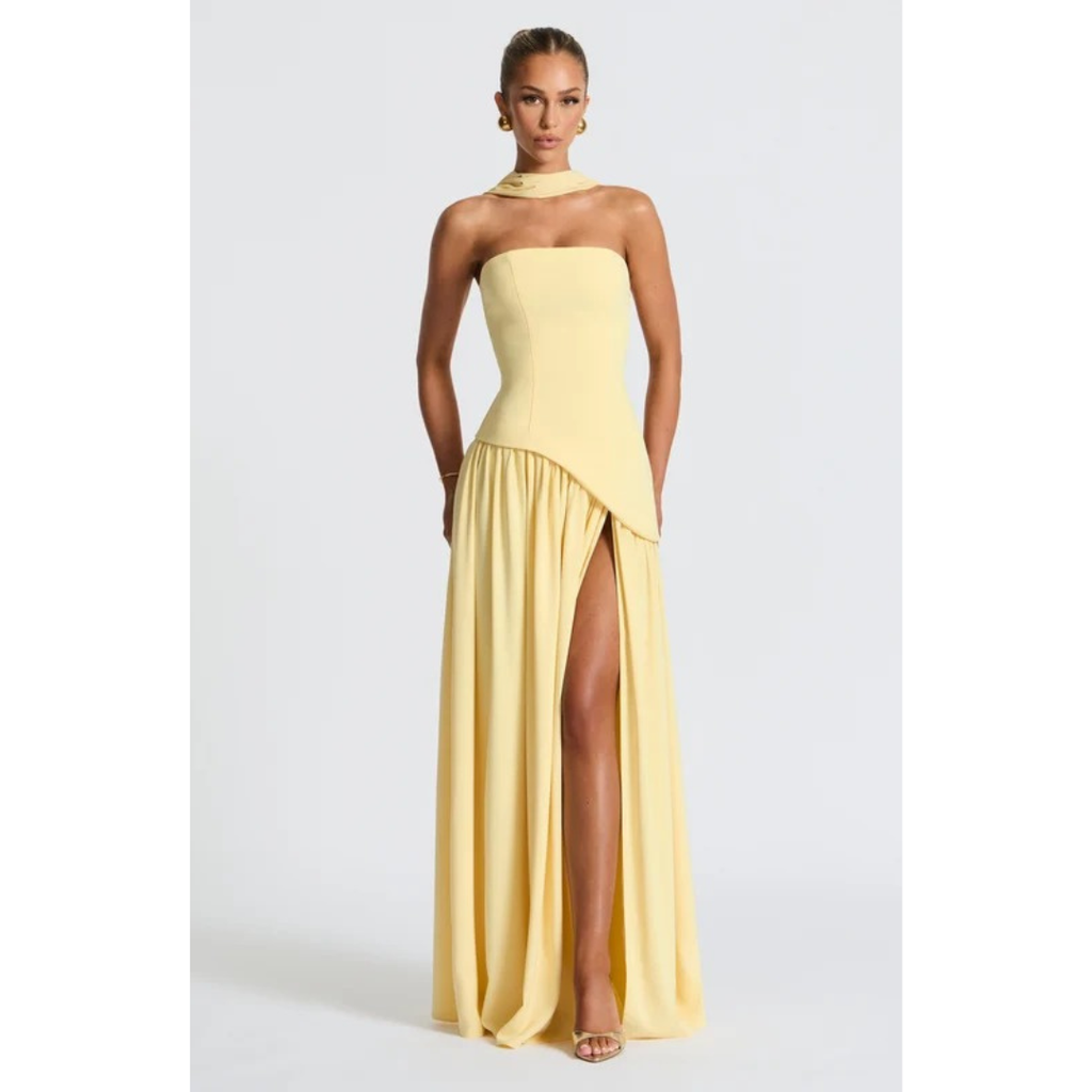 Lotta | Damen Elegante Maxi Abendkleid mit Schlitz