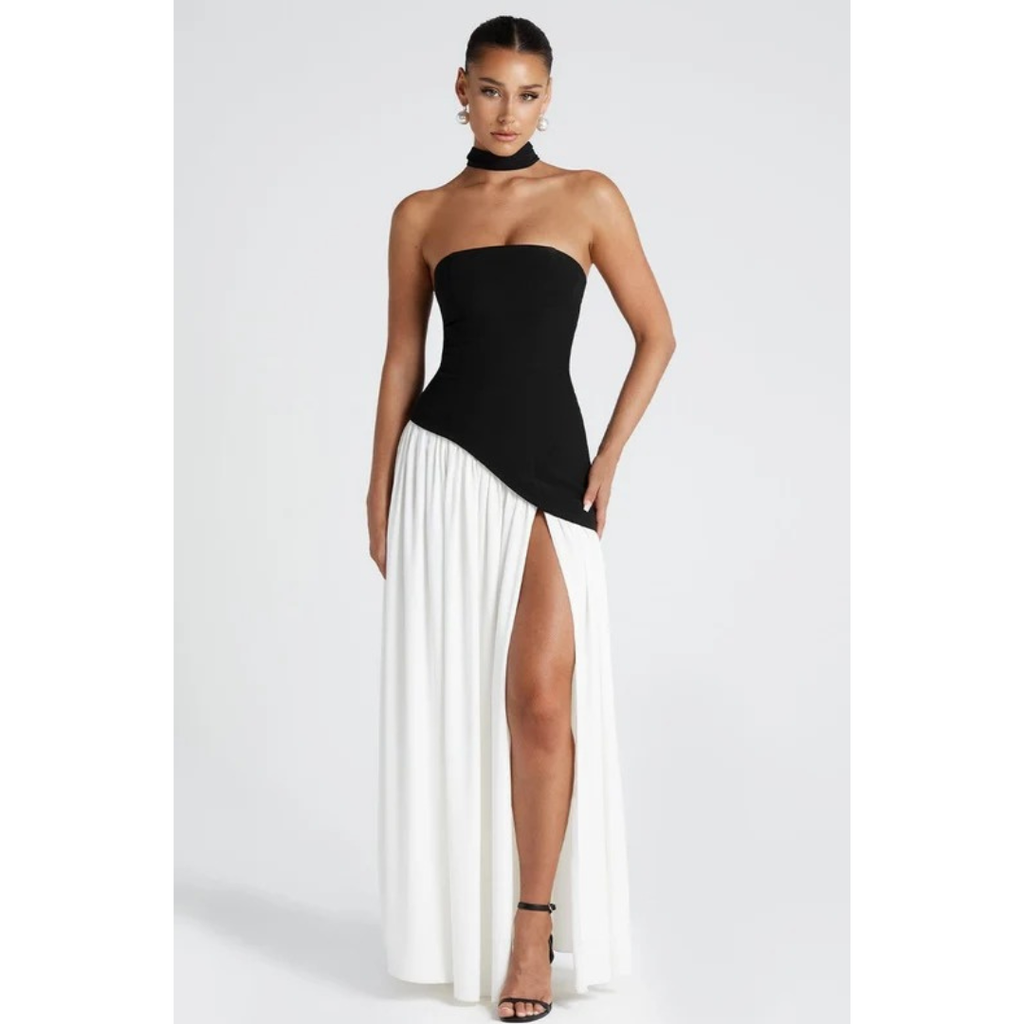 Lotta | Damen Elegante Maxi Abendkleid mit Schlitz