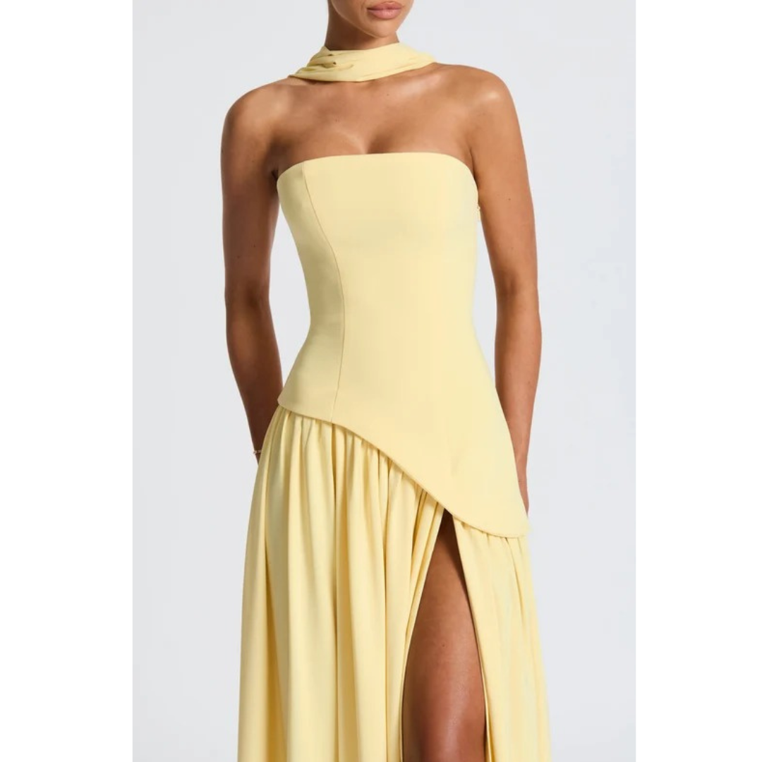 Lotta | Damen Elegante Maxi Abendkleid mit Schlitz