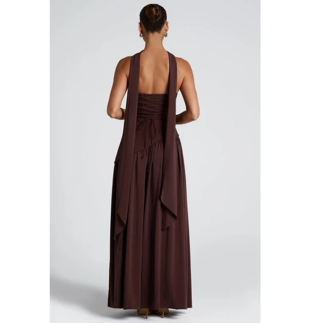 Lotta | Damen Elegante Maxi Abendkleid mit Schlitz