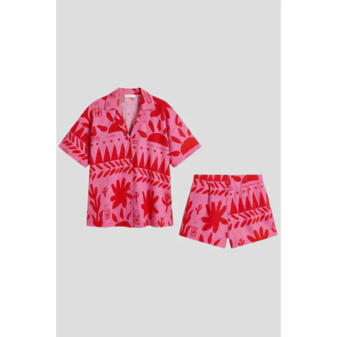 Lotta | Damen Zweiteiler Mit Shorts Kurzarm Für Strand