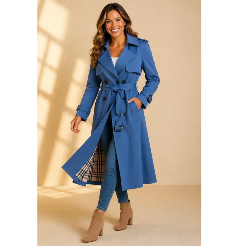 Lotte | Damen Klassischer Trenchcoat Mit Gürtel