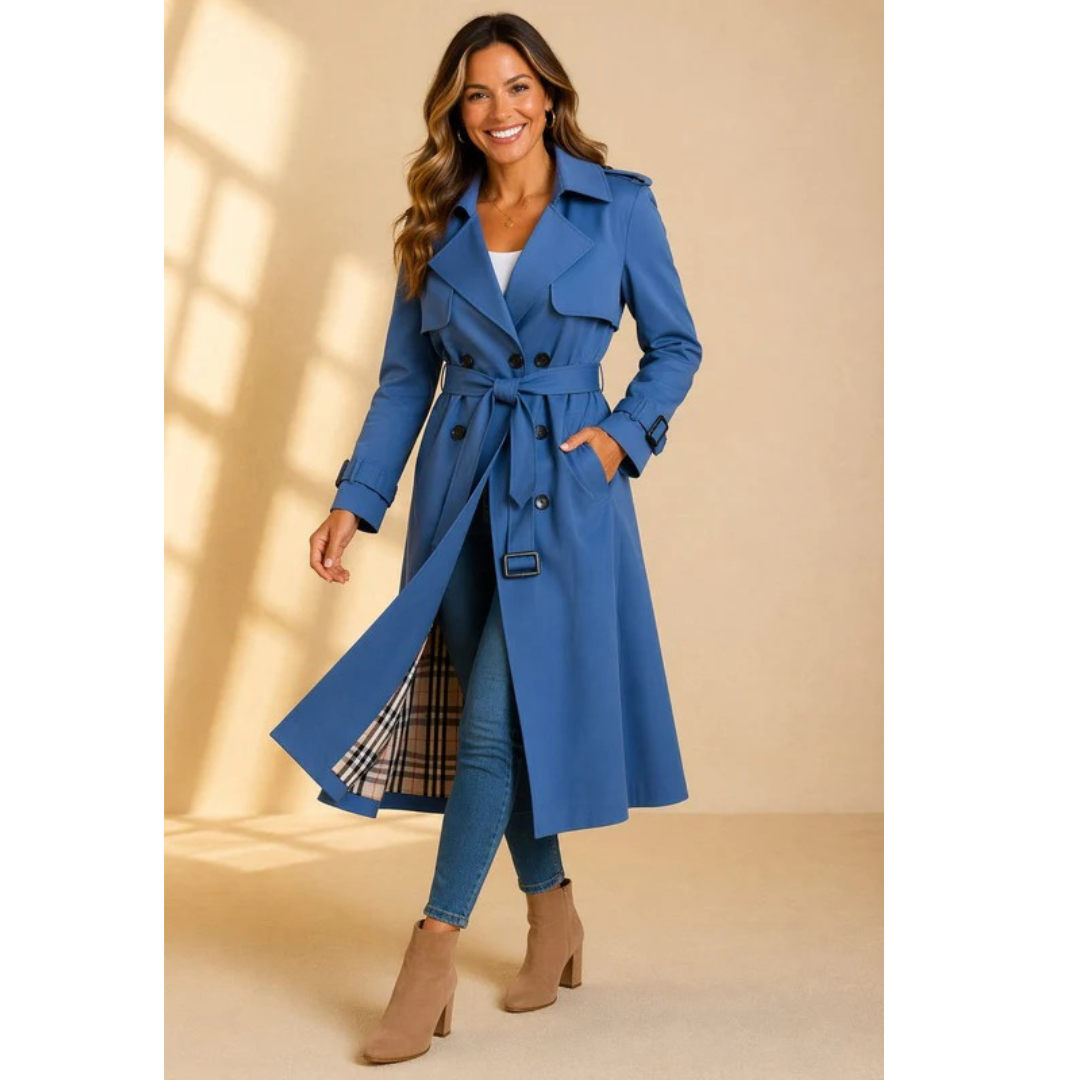 Lotte | Damen Klassischer Trenchcoat Mit Gürtel