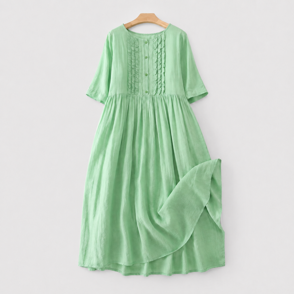 Louise | Damen Midikleid Baumwolle Sommer Elegant