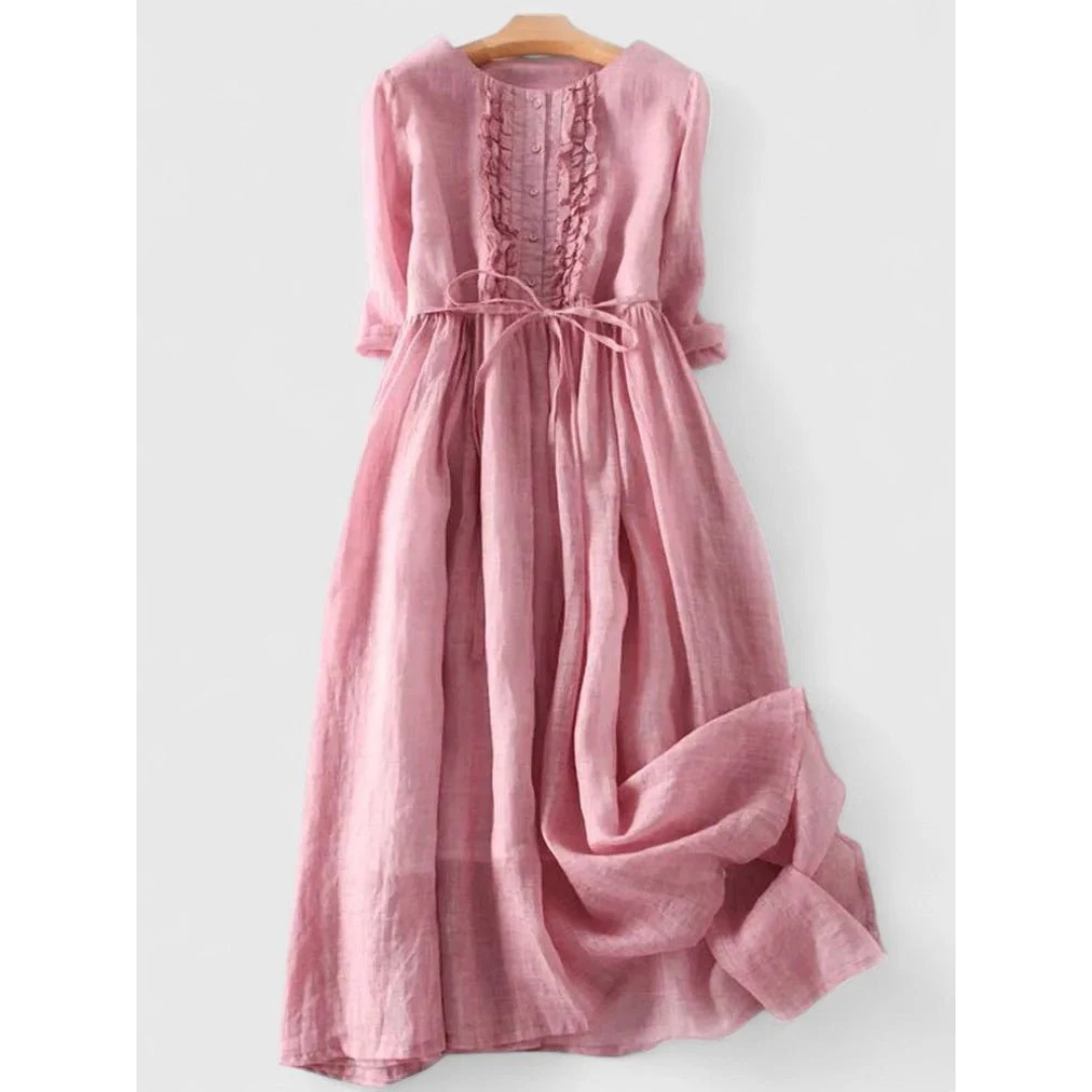 Louise | Damen Midikleid Baumwolle Sommer Elegant