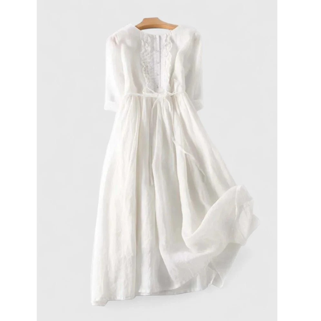 Louise | Damen Midikleid Baumwolle Sommer Elegant