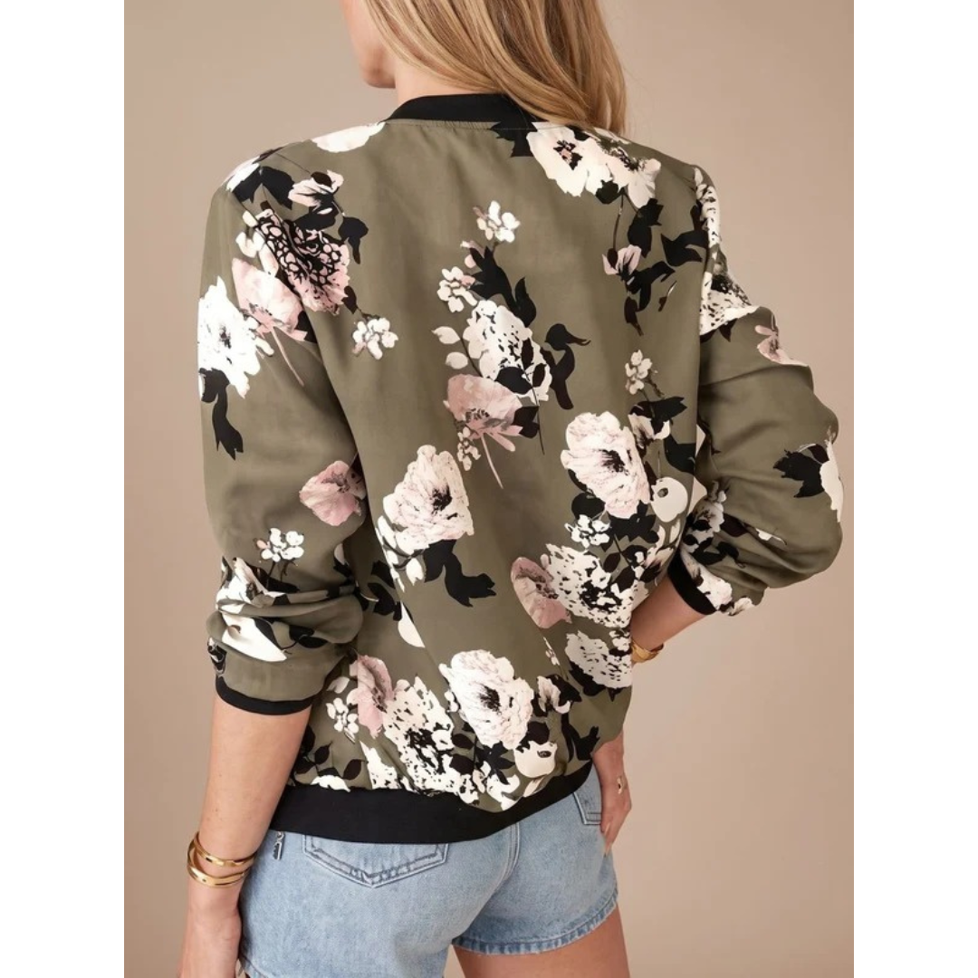 Luana | Damen Jacke mit Blumenmuster und Alltag Stil