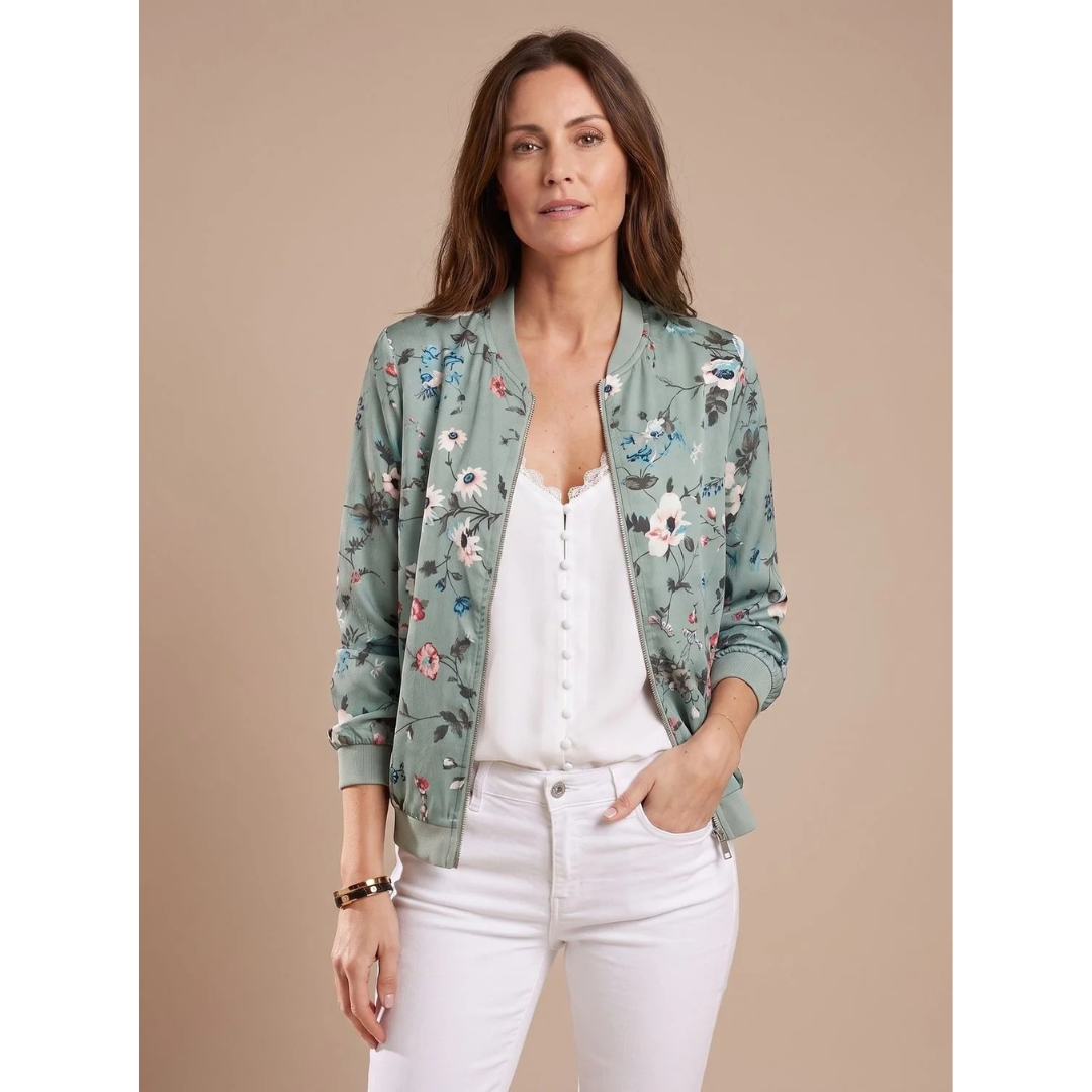 Luana | Damen Jacke mit Blumenmuster und Alltag Stil