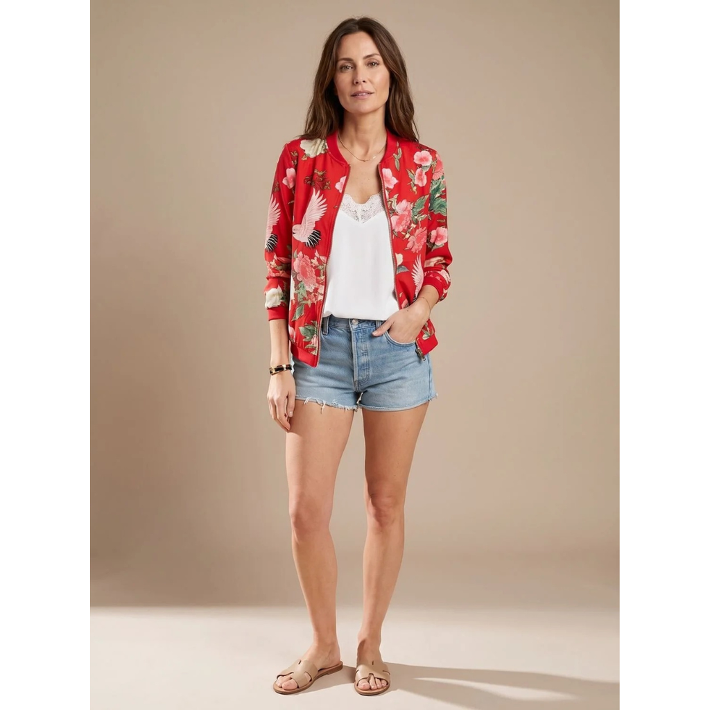 Luana | Damen Jacke mit Blumenmuster und Alltag Stil