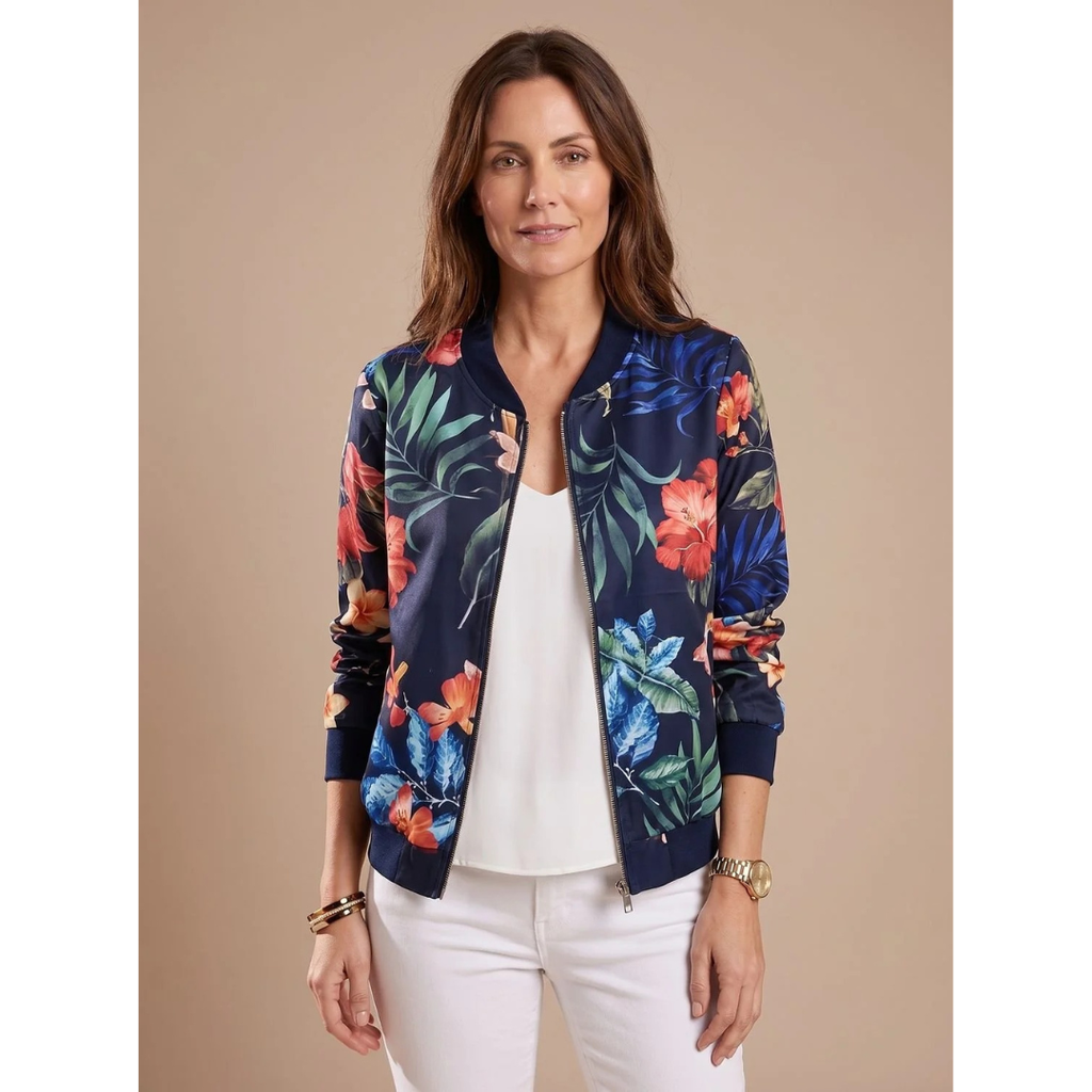 Luana | Damen Jacke mit Blumenmuster und Alltag Stil
