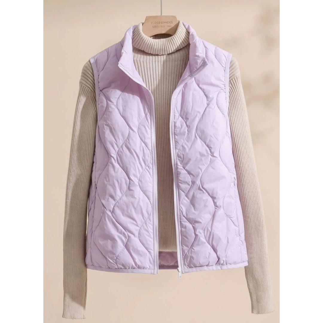 Luana | Damen Steppweste mit Muster und Reißverschluss