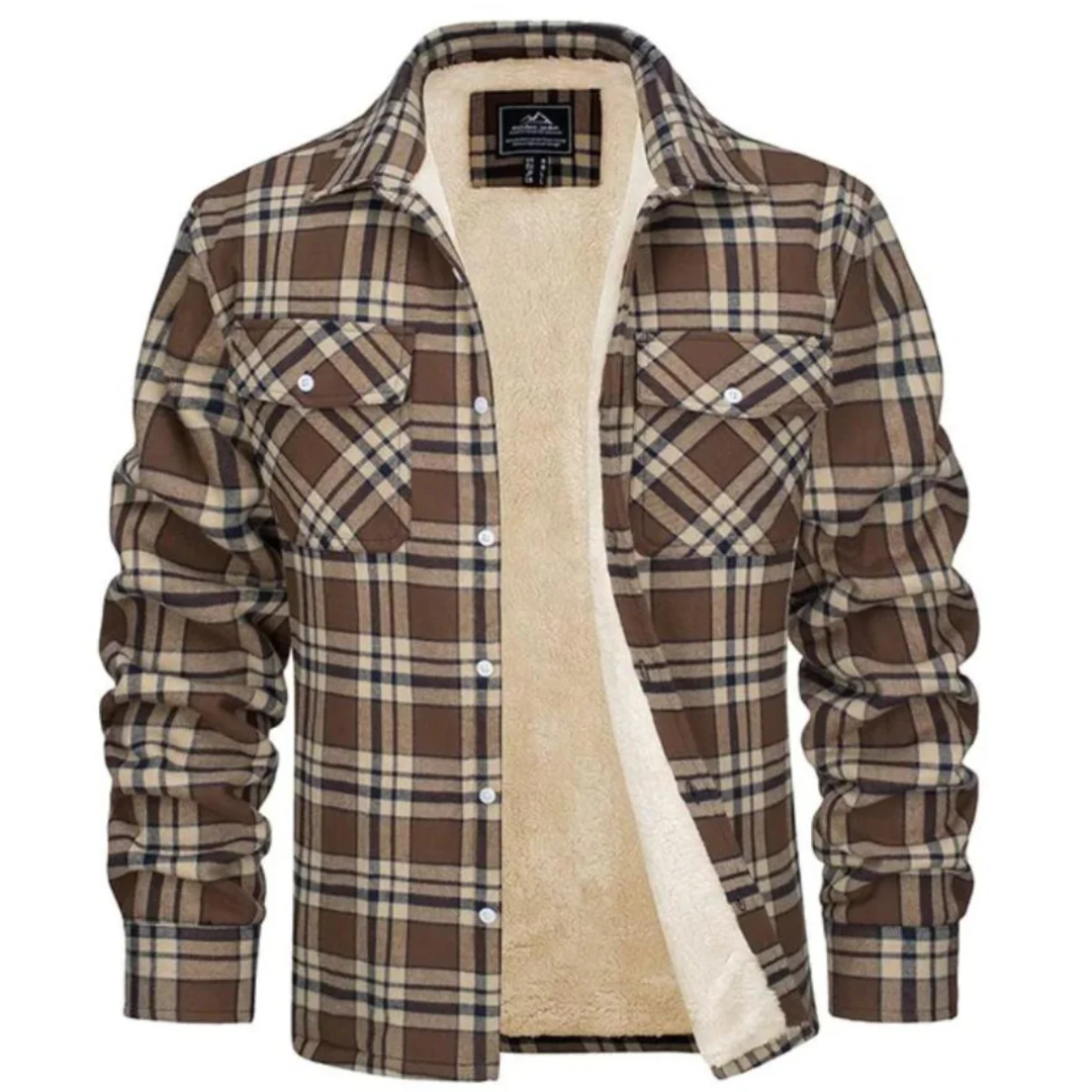 Luca | Herren Warme Hemdjacke mit Sherpa Futter
