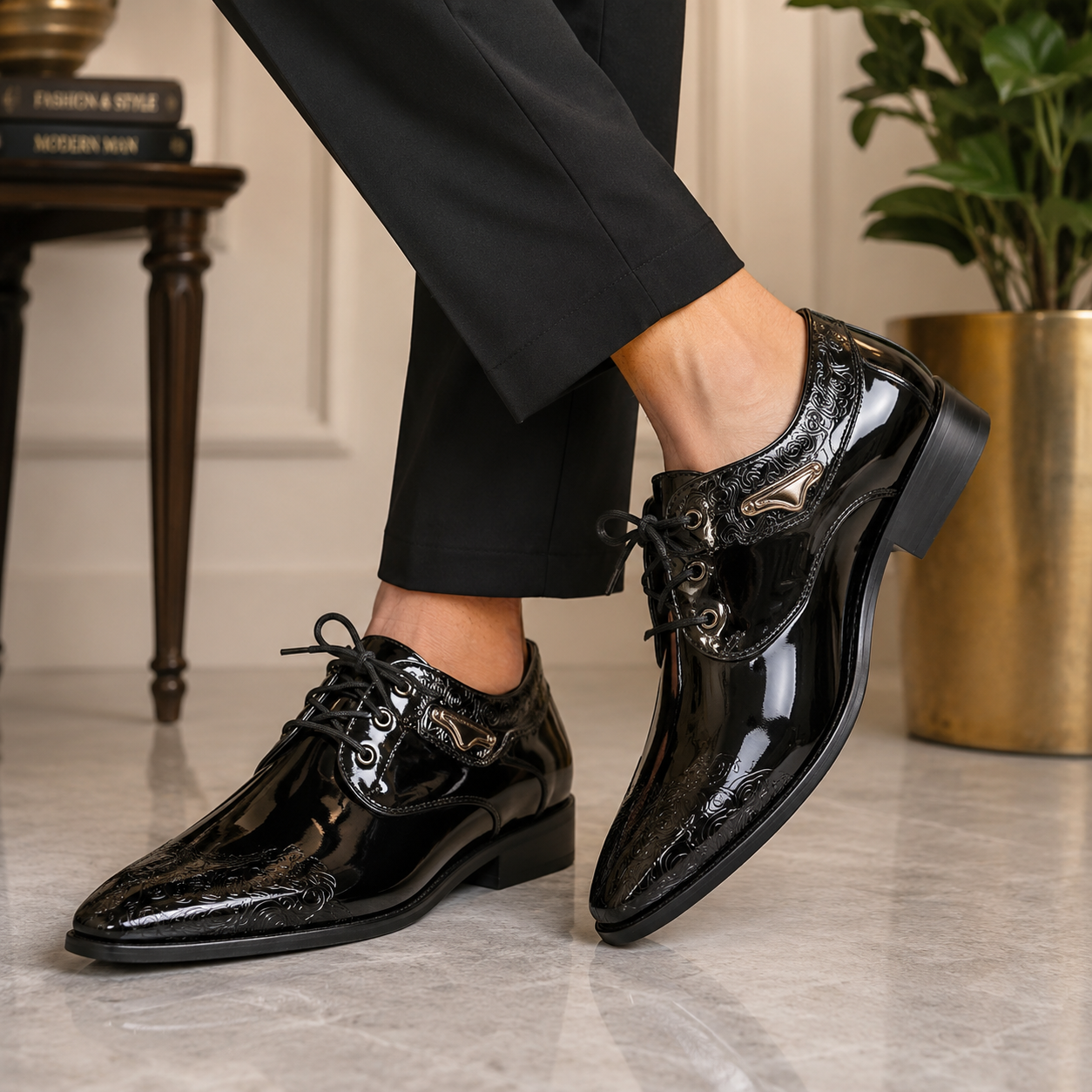 Ludwig | Herren Elegante Schwarze Schnürschuhe Derby