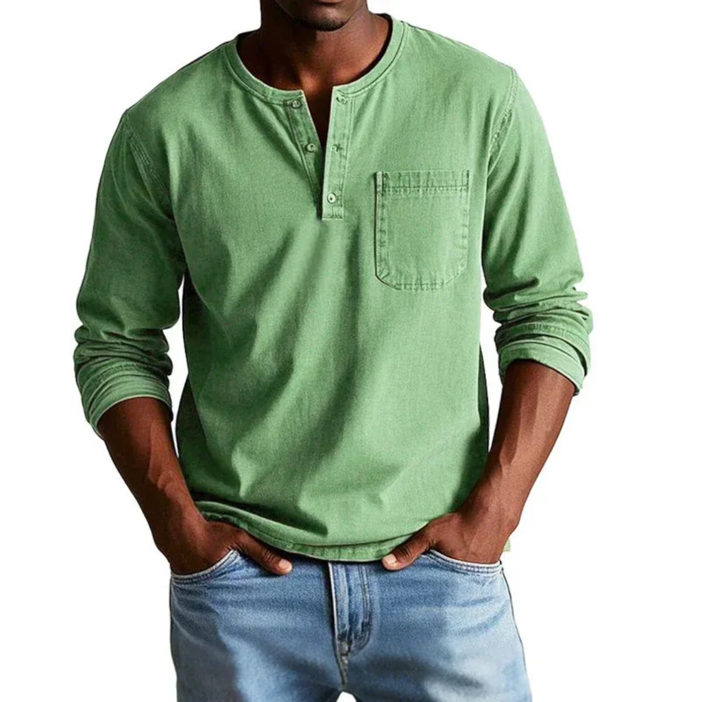 Ludwig | Herren Freizeit Henley Shirt mit Langarm