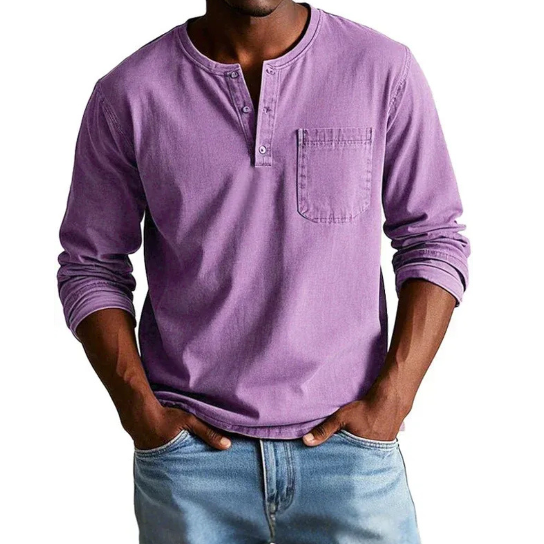 Ludwig | Herren Freizeit Henley Shirt mit Langarm