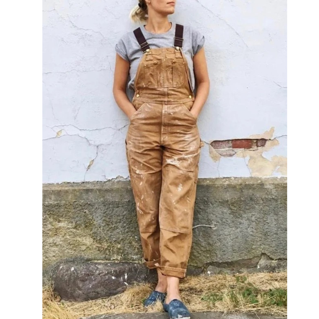 Luisa | Damen Bequeme Baumwoll Jumpsuit mit Trägern