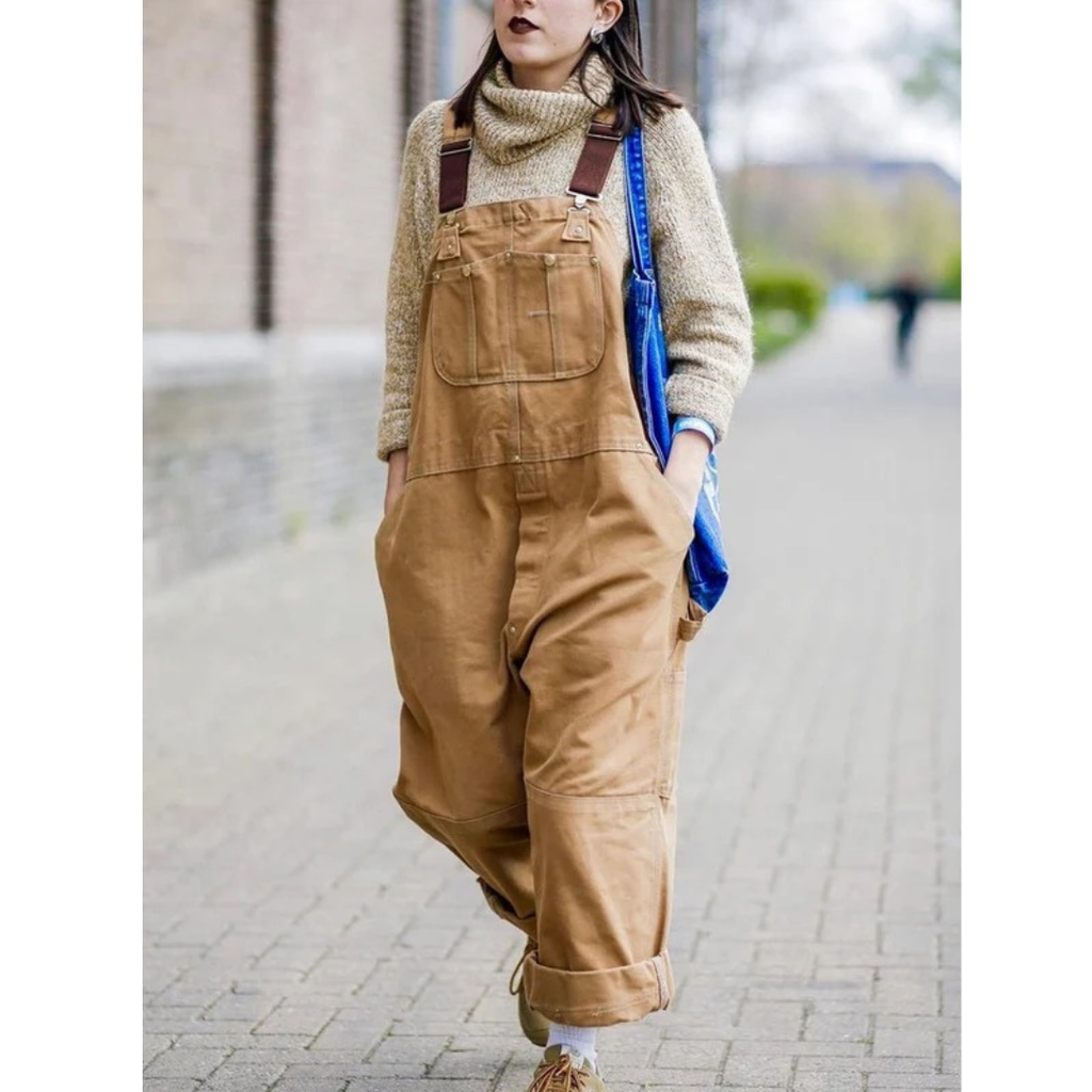 Luisa | Damen Bequeme Baumwoll Jumpsuit mit Trägern