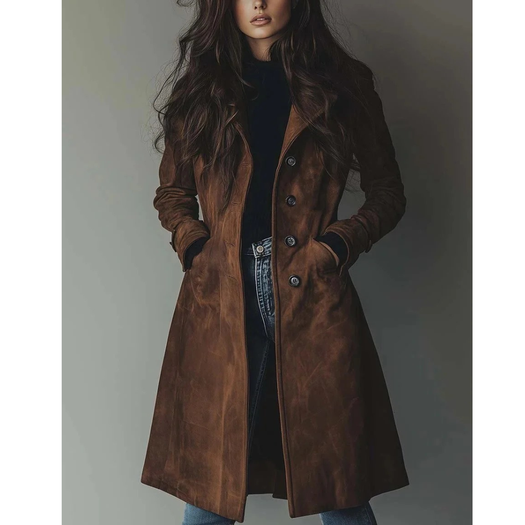Luisa | Damen Langer Trench Coat für Alltag