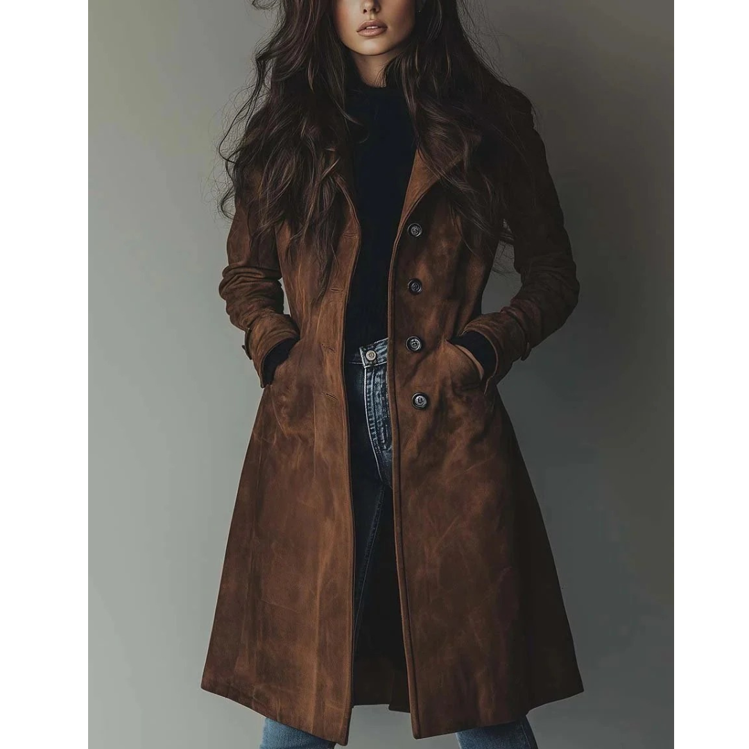 Luisa | Damen Langer Trench Coat für Alltag