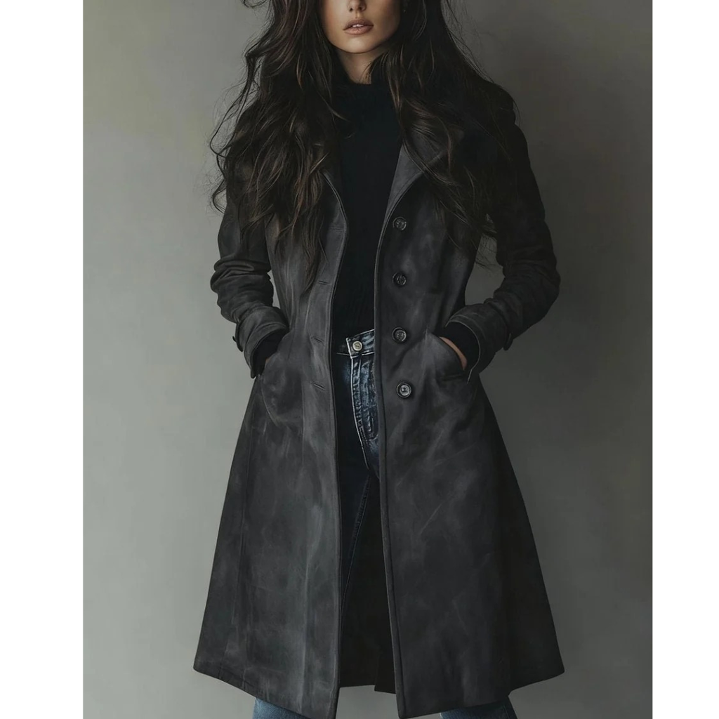 Luisa | Damen Langer Trench Coat für Alltag