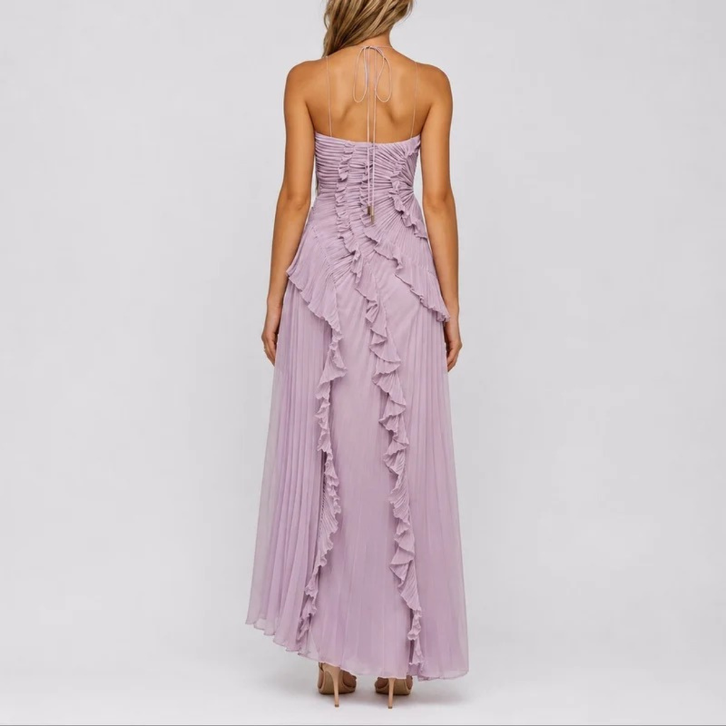 Luisa | Damen Plissee Maxikleid für Hochzeitsgäste im Herbst