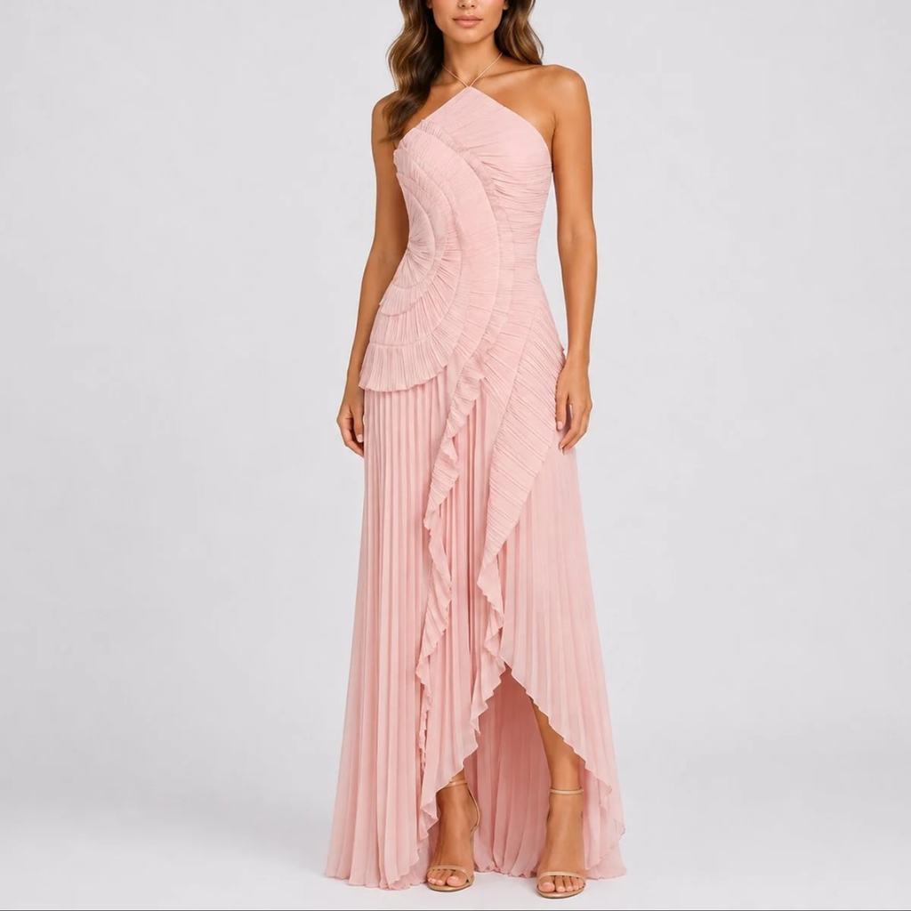 Luisa | Damen Plissee Maxikleid für Hochzeitsgäste im Herbst