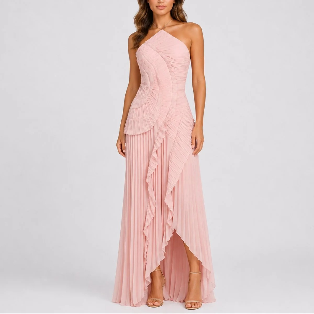Luisa | Damen Plissee Maxikleid für Hochzeitsgäste im Herbst