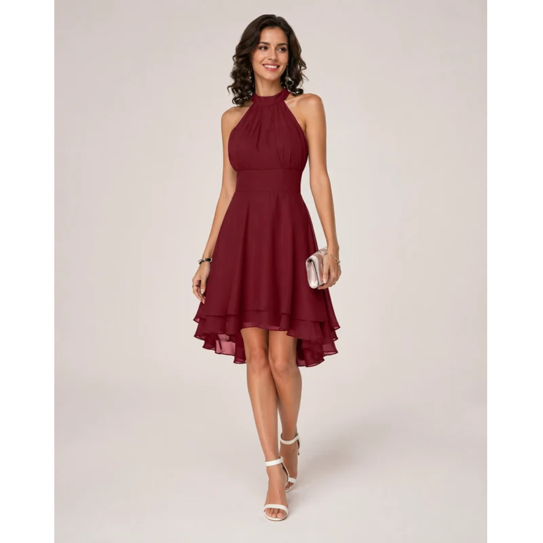 Luna | Damen Elegante Midikleid mit Volants