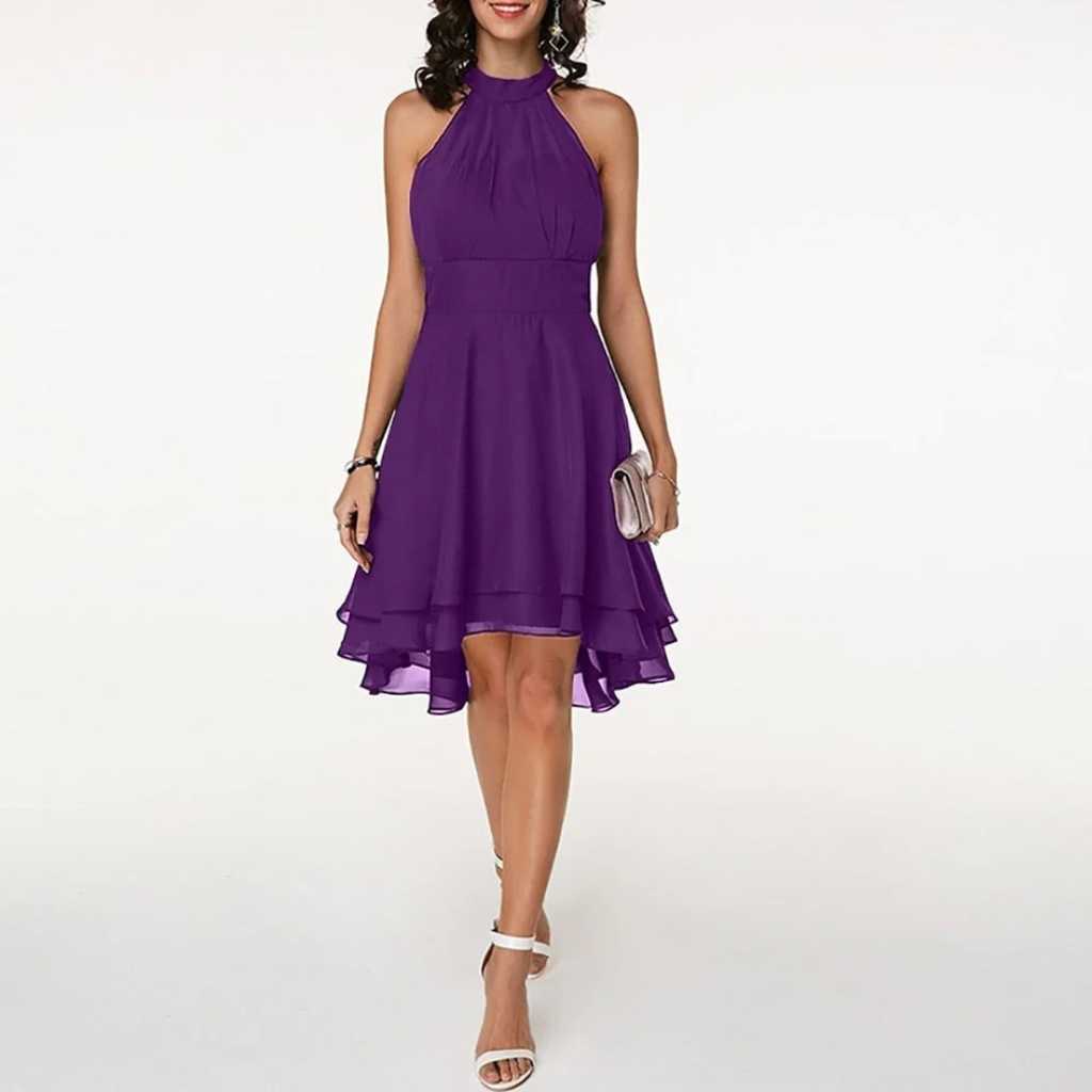 Luna | Damen Elegante Midikleid mit Volants