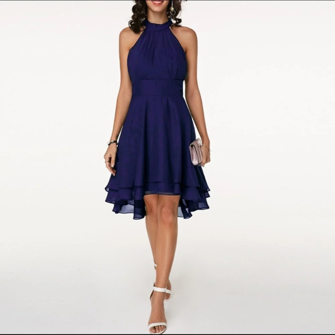 Luna | Damen Elegante Midikleid mit Volants