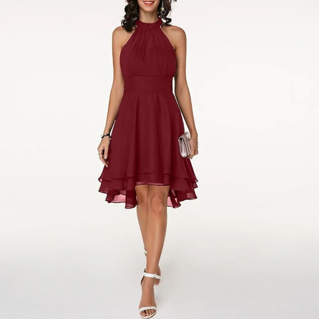 Luna | Damen Elegante Midikleid mit Volants